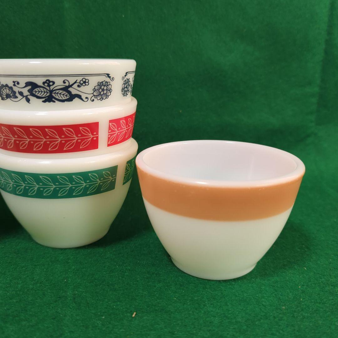 パイレックス コーニング ミルクガラス カスタードカップ 7個セット 1個欠け有