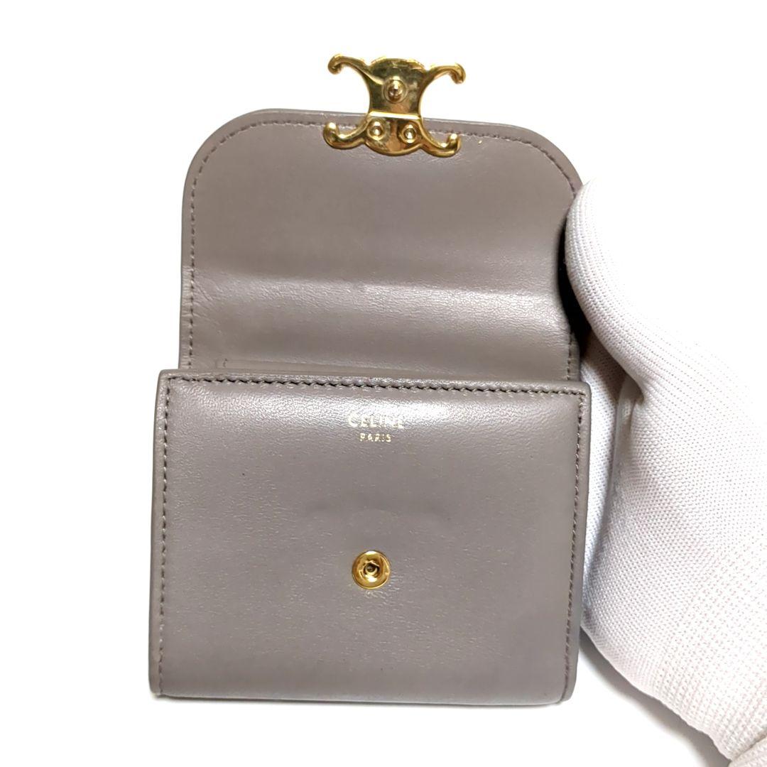 ✨CELINE✨マカダム トリオンフ スモール トリフォールドウォレット グレー