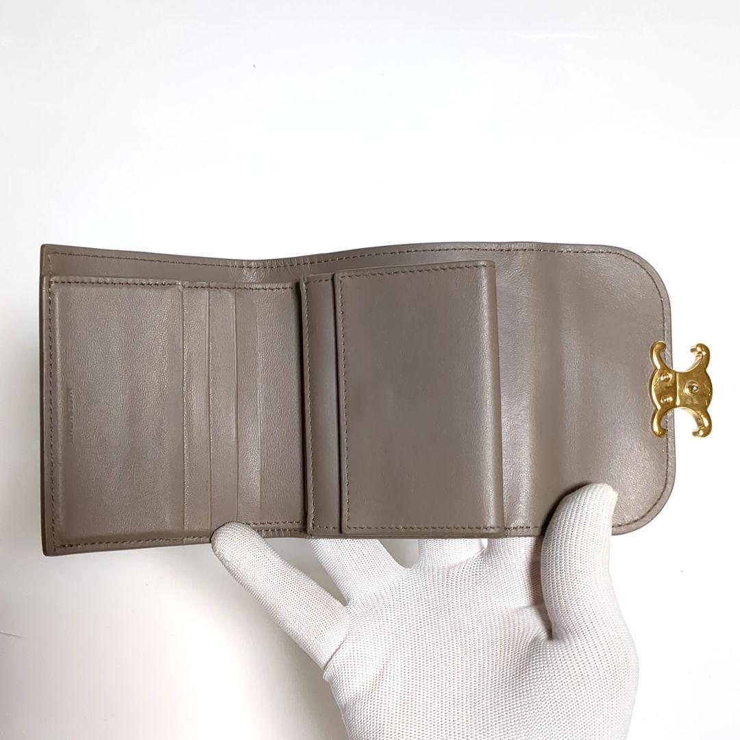 ✨CELINE✨マカダム トリオンフ スモール トリフォールドウォレット グレー