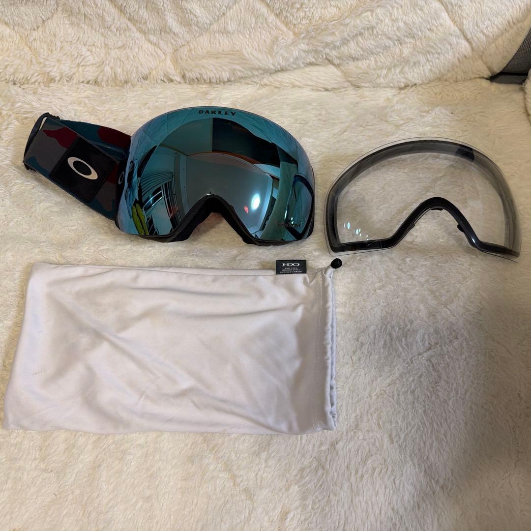 よ*)様 OAKLEY ゴーグル フライトデッキ　ミラー仕上げ 透明予備レンズ付
