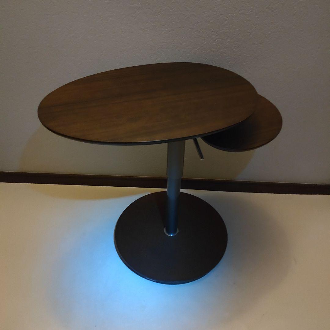 カリモク ウォールナット 昇降式サイドテーブル 回転機能付き/高機能テーブル