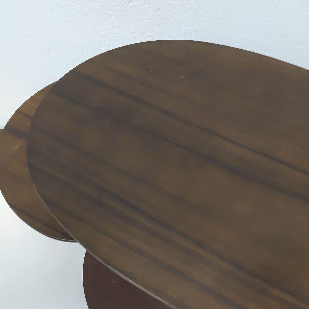 カリモク ウォールナット 昇降式サイドテーブル 回転機能付き/高機能テーブル