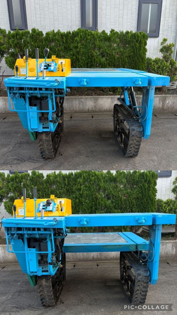 筑水キャニコムCV60テイブルランド高床式クローラー運搬車 油圧を上げ下げする