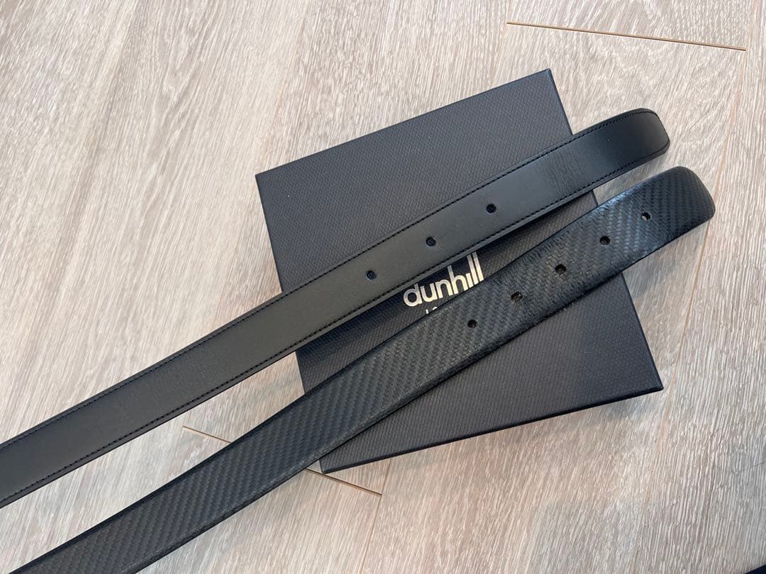 dunhill ブラックレザーベルト 2点　美品