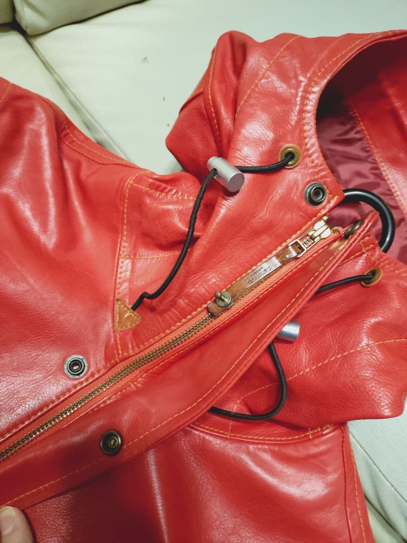 L＆KONDO ルコンド　マウンテンレザーパーカー　レッド