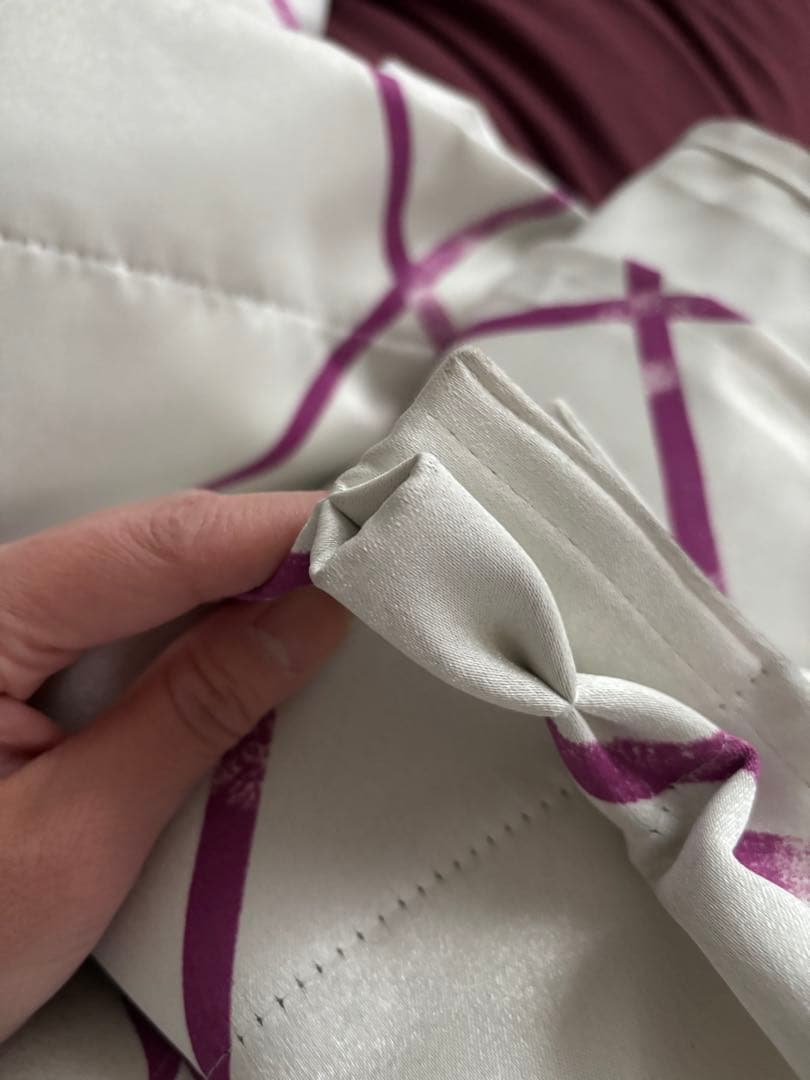 francfranc フランフラン　ドレープカーテン　リボンチェック　2SET