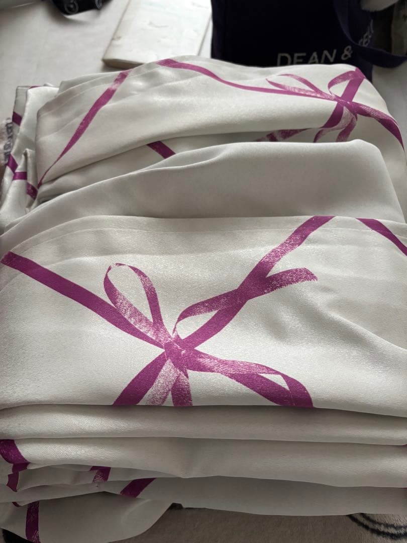 francfranc フランフラン　ドレープカーテン　リボンチェック　2SET