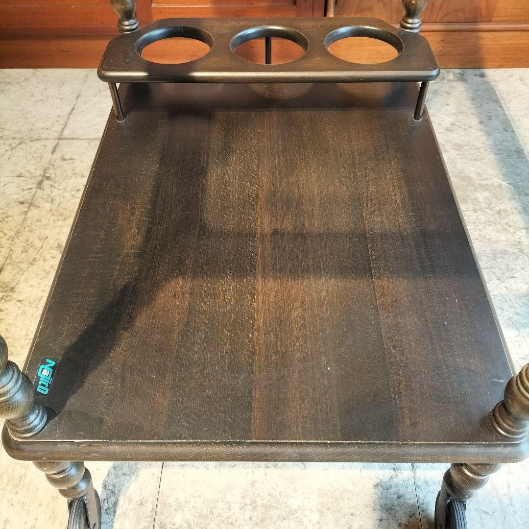 M♦希少 送料込 Najico社製　ヴィンテージ キャスター付きトロリーテーブル