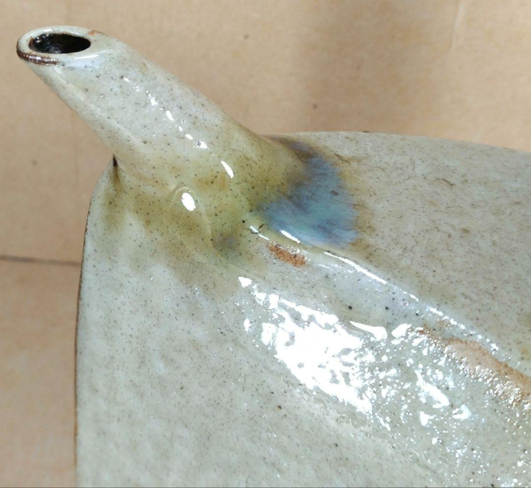 金城次郎 壷屋 抱瓶 共箱 ｗ24㎝【本物保証】壷屋焼やちむん 人間国宝 双魚