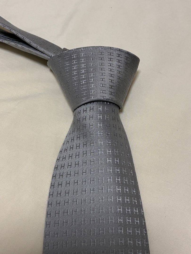 エルメス　ネクタイ グレー ダークグレー