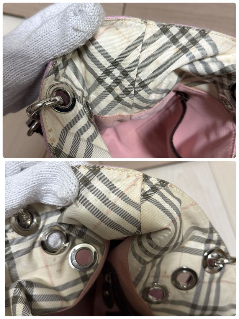 BURBERRY BLUE LABEL 2way トートバッグ ピンク チェック