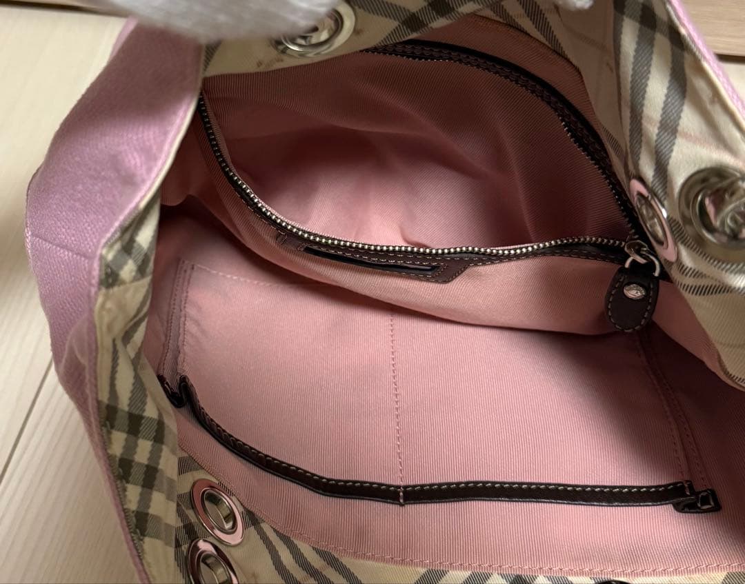 BURBERRY BLUE LABEL 2way トートバッグ ピンク チェック