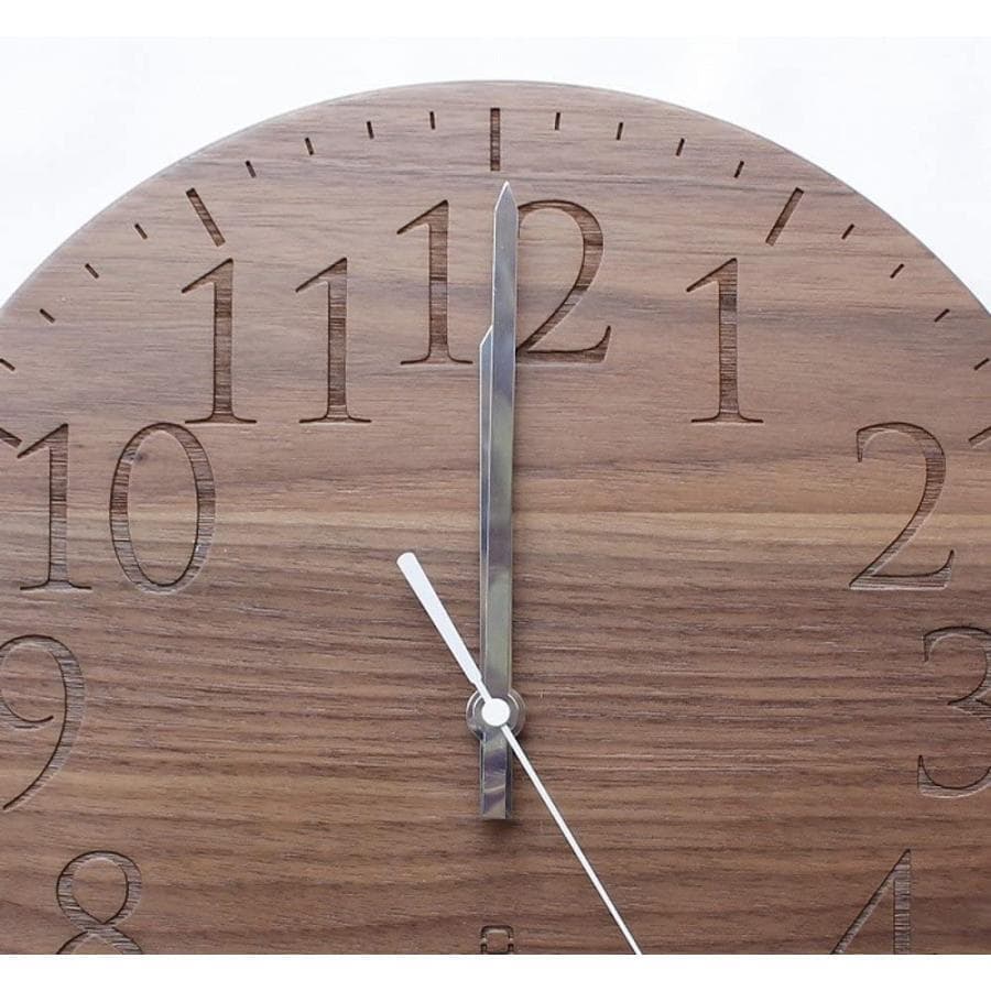 ヤマト工芸 掛け時計 日本製 MUKU 円 スタンダード数字 ウォールナット
