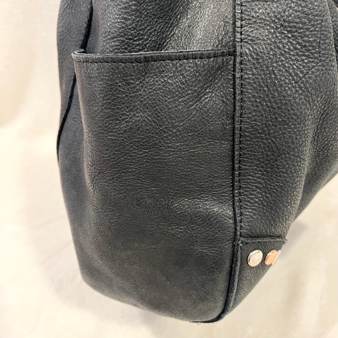 【極希少】TRES トレ レザー トートバッグ スタッズ A4 ブラック y2k