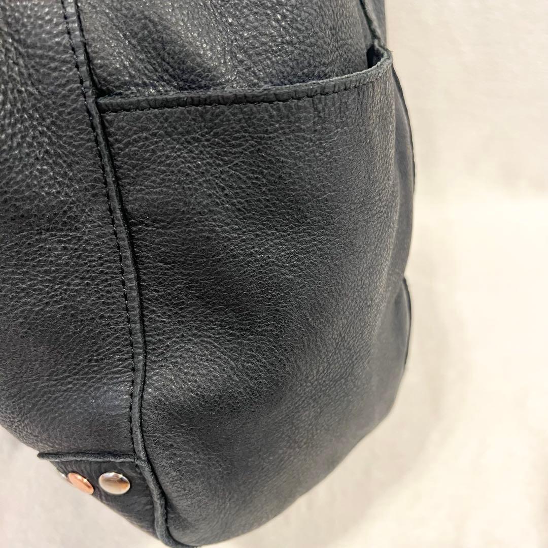 【極希少】TRES トレ レザー トートバッグ スタッズ A4 ブラック y2k