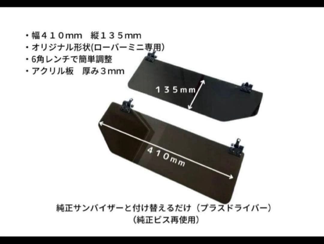 【新品】ローバーミニ用 アクリルサンバイザー マークⅢ 左右 ダークスモーク