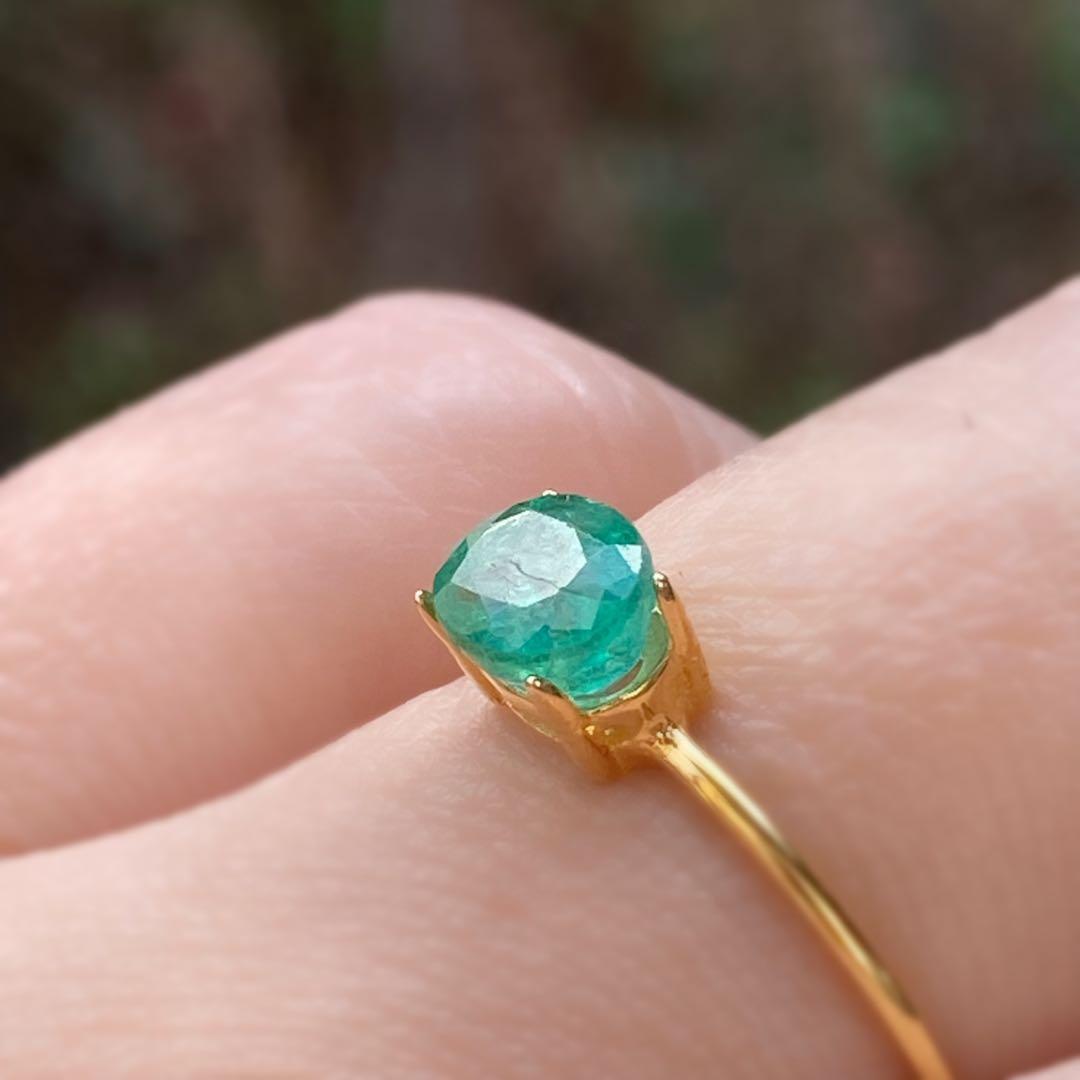 Silver925 18kgp エメラルドリングorネックレストップ