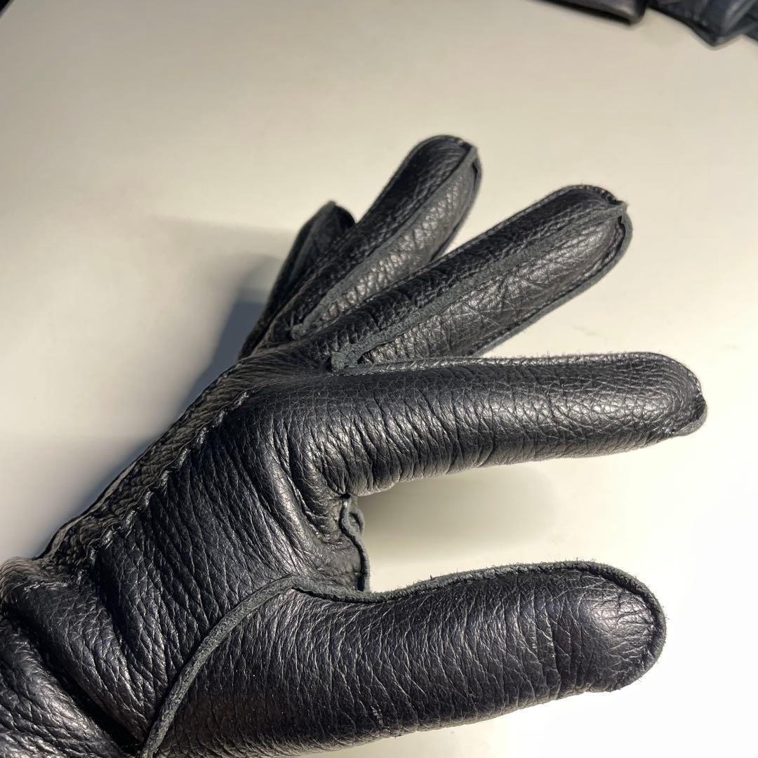 DENTS製 黒色サイズ7 DEERSKIN 鹿1枚革 ライニング交換済