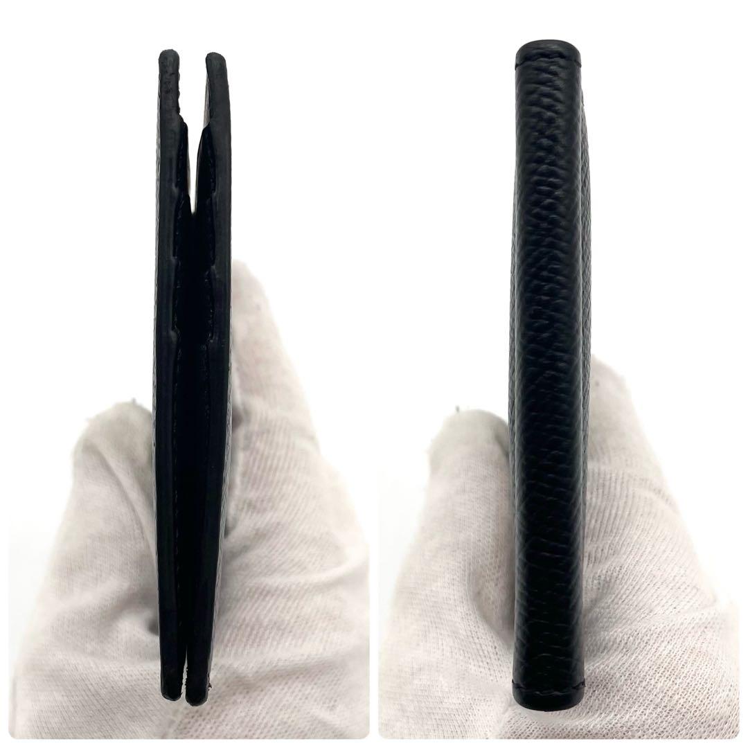 【極美品】現行 セリーヌ マネークリップ レザー ビルクリップ ブラック ロゴ