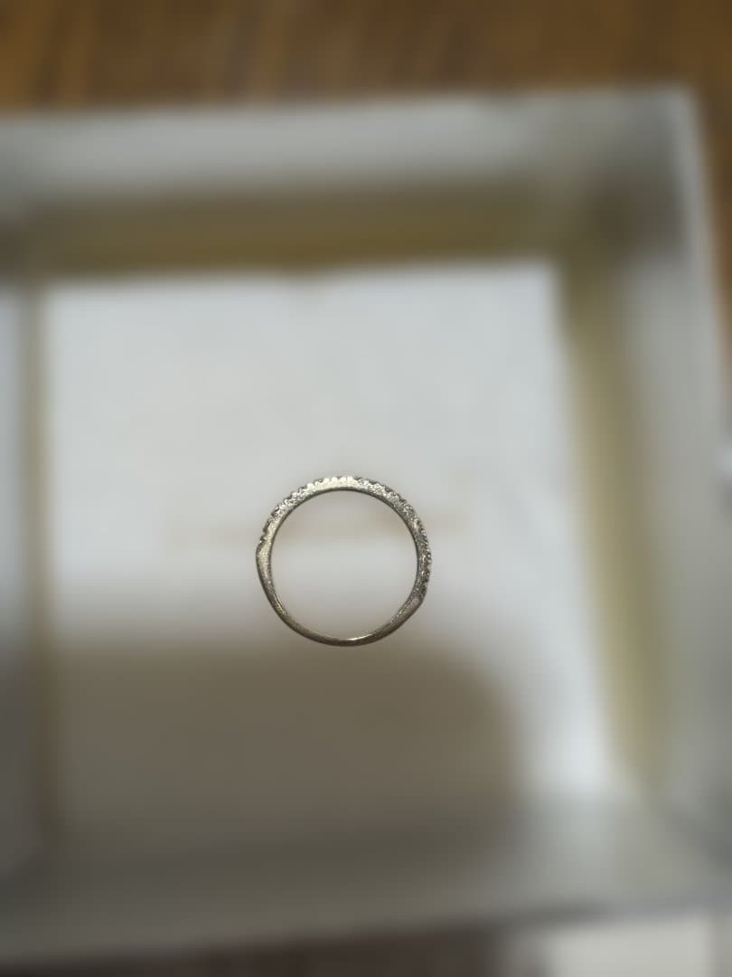 K10YG ダイヤモンド　ハーフエタニティピンキーリング