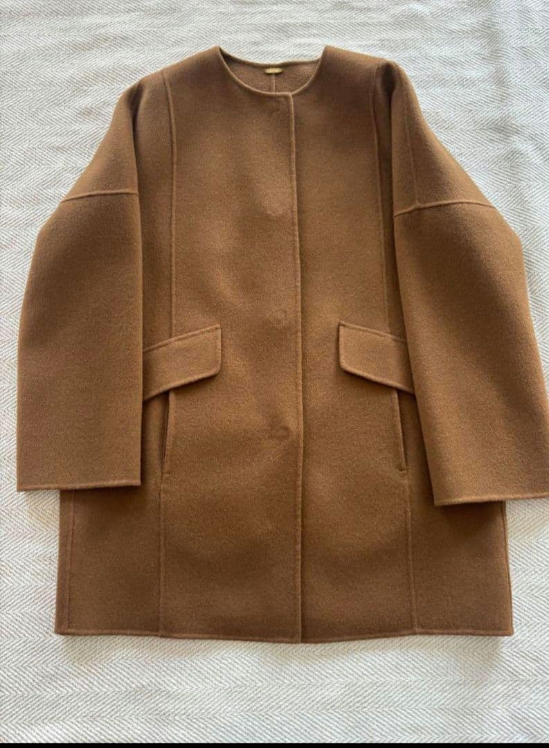 【新品】ドゥーズィエムクラス　ウールカシミア　ノーカラーコート