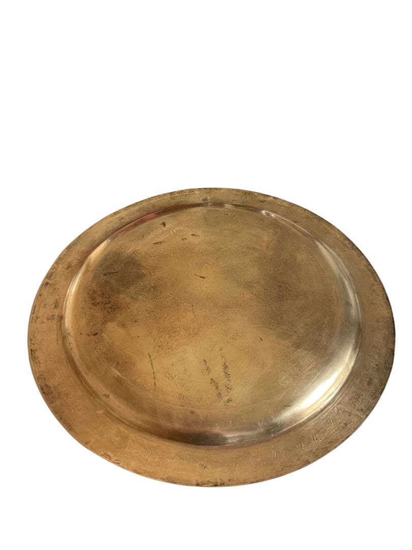 モロッコ製 ヴィンテージ 真鍮 トレイ テーブル 大皿 ゴールド プレート