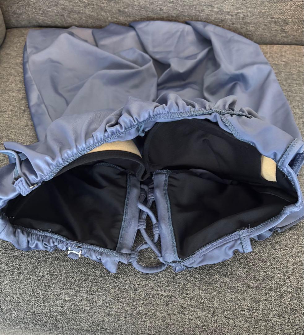 【美品】三愛リゾート　片方肩出しフリル　ワンピース水着（11EF-M〜L）