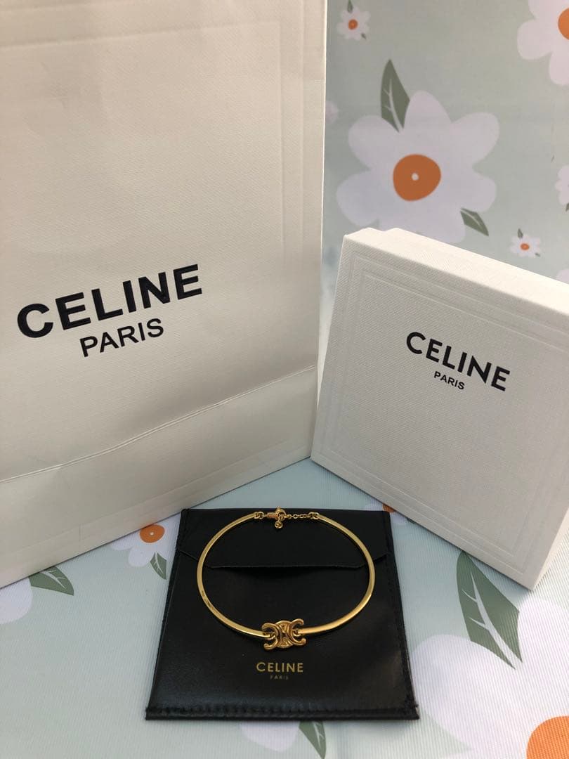 セリーヌ トリオンフ アーティキュレート ブレスレット　金色　超美品