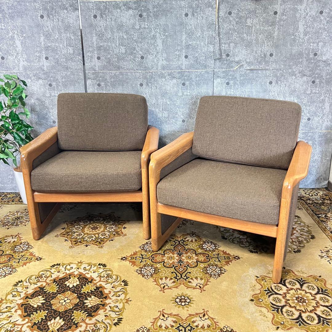 ꧁dyrlund デューロン꧂1人掛けアームソファ2脚セット デンマーク製 北欧