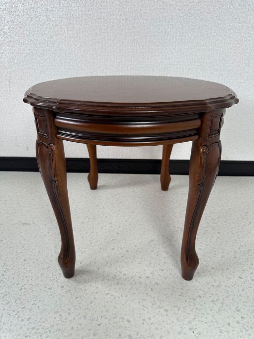 コーヒーテーブル ローテーブル 楕円 無垢 オーバル 花台 猫脚 ※i4※