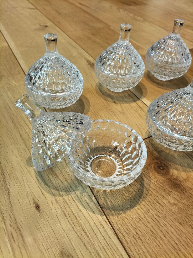 東洋佐々木ガラス 蓋付き硝子ボール 6個セット 新品・未使用品