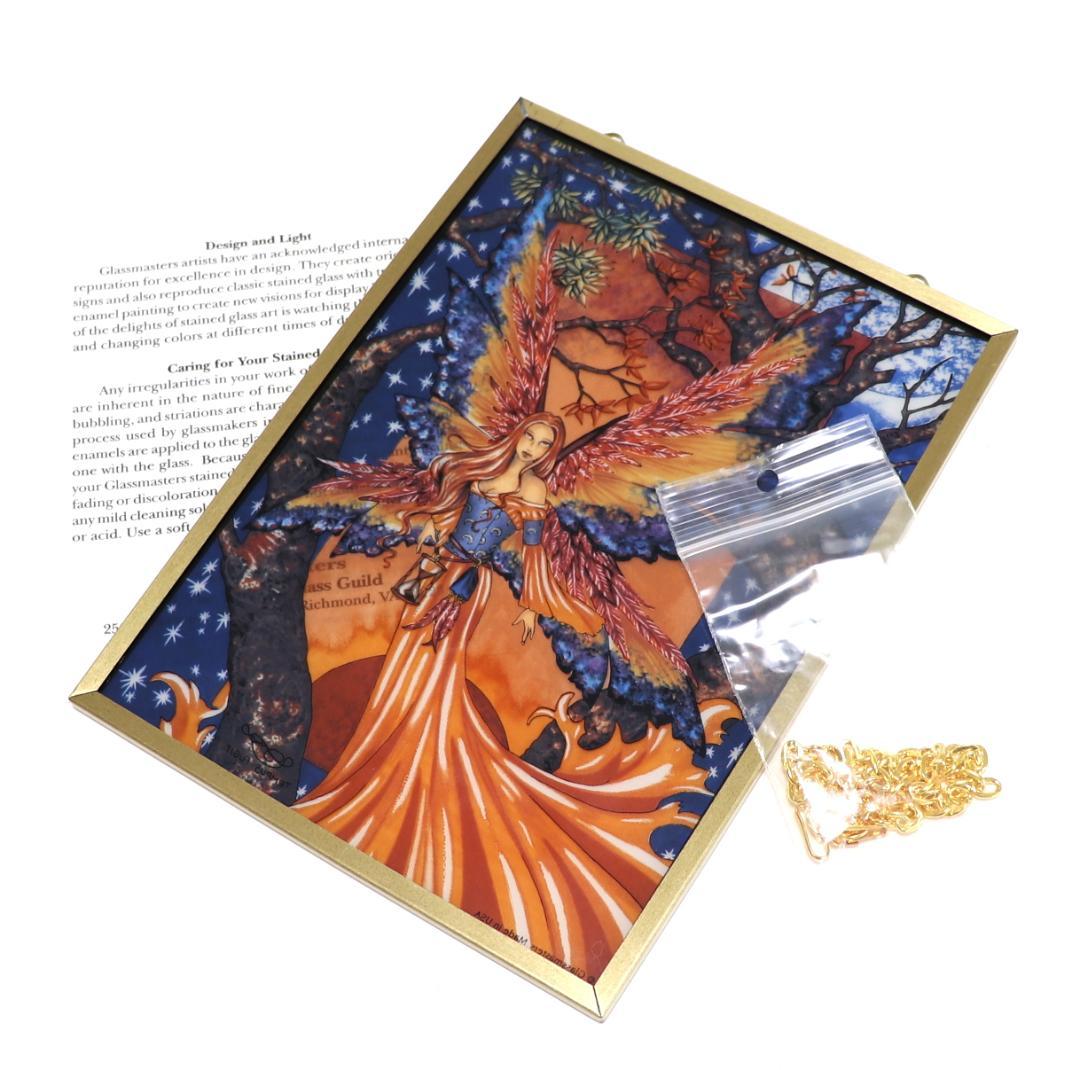 新品 エイミー・ブラウン 砂時計を持った妖精 ヴィンテージステンドグラス時は飛ぶ