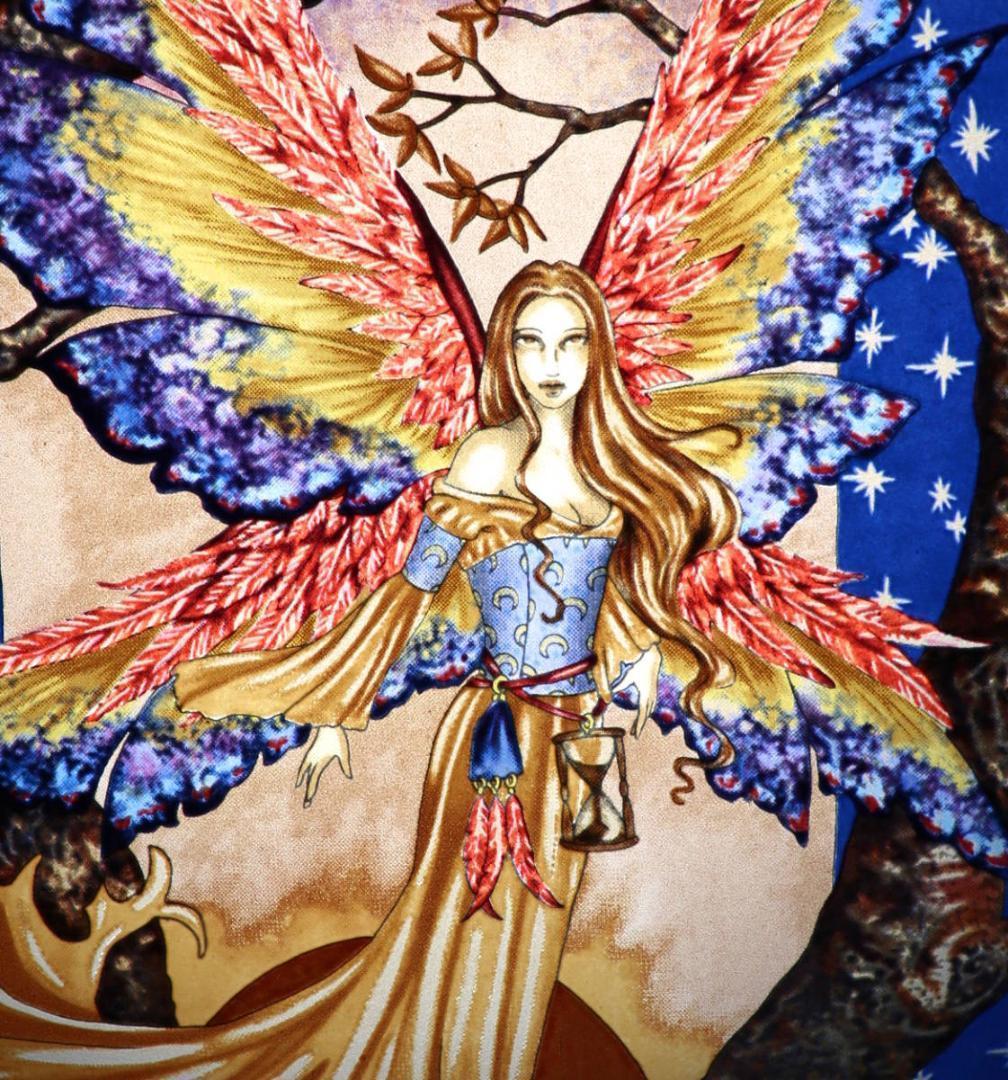 新品 エイミー・ブラウン 砂時計を持った妖精 ヴィンテージステンドグラス時は飛ぶ