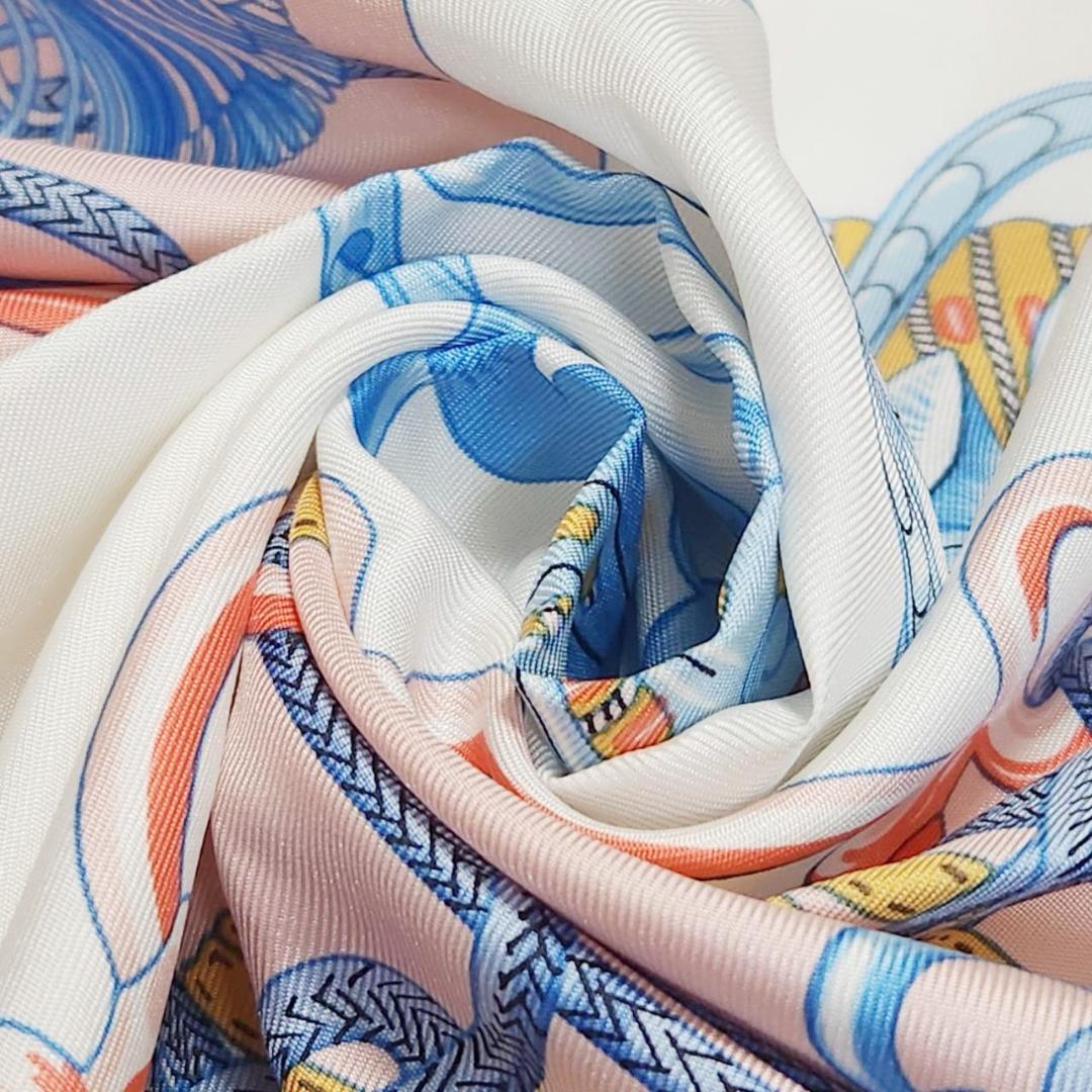 エルメス カレ90《クリケティス》大判スカーフ 近年タグ 馬具柄 シルク 美品