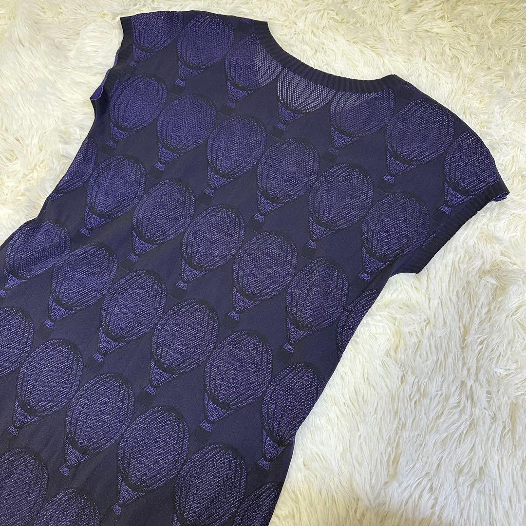 プリーツプリーズ インサイド気球パンチング　フリンジワンピース　リバーシブル