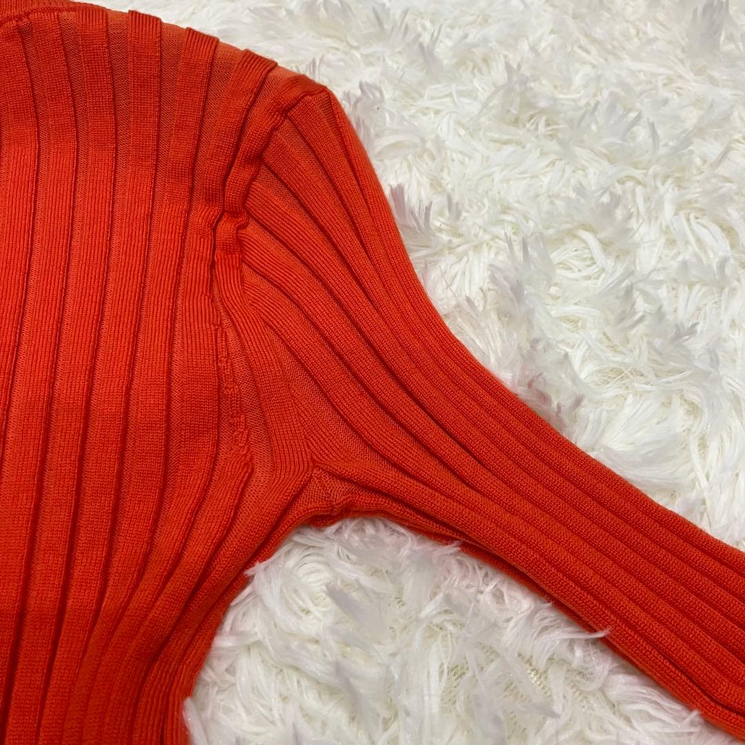 HYKE ハイク　ワイドリブニットセーター　オレンジ　1