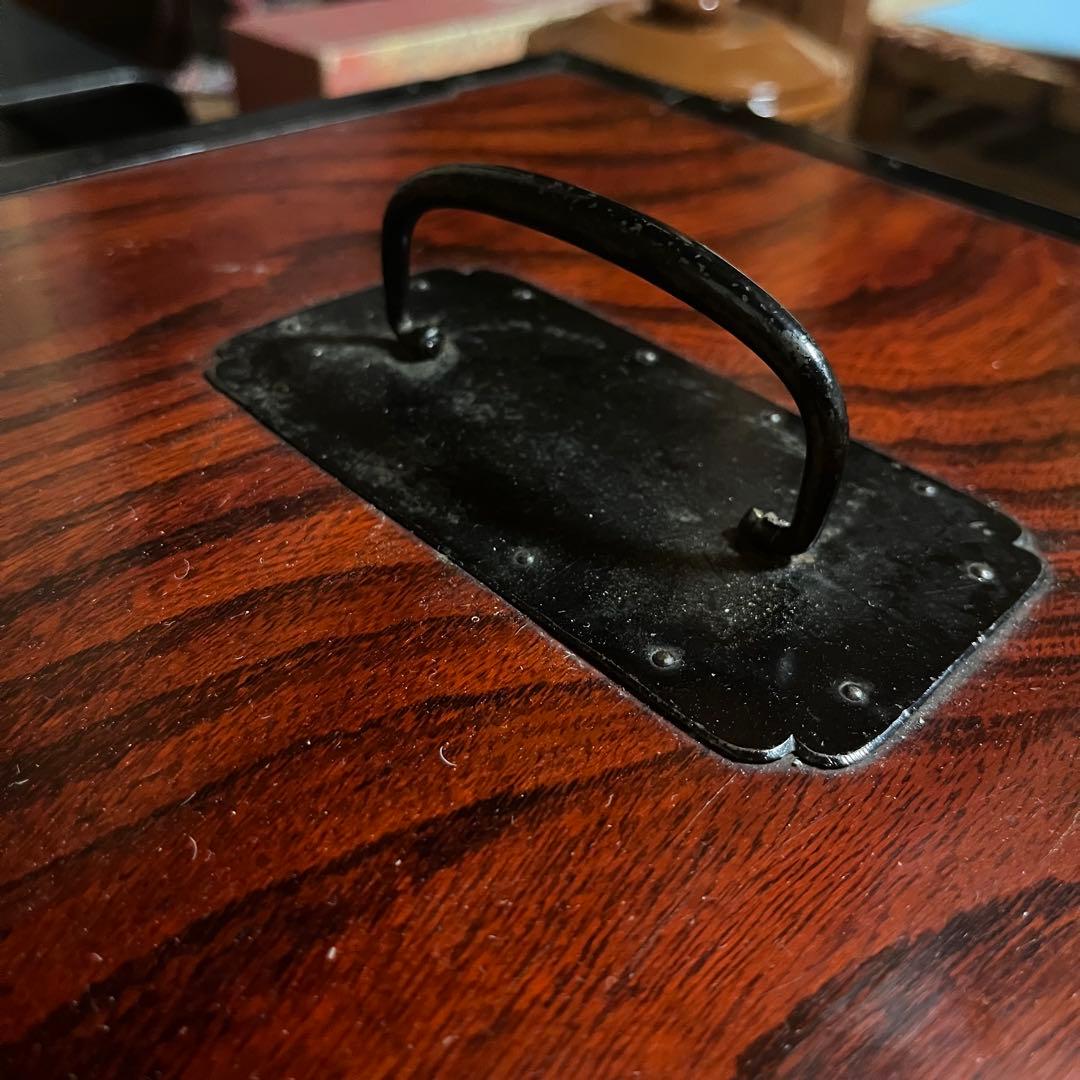 骨董 船箪笥 銭箱 引き出し 金具 鍵付 手提げ