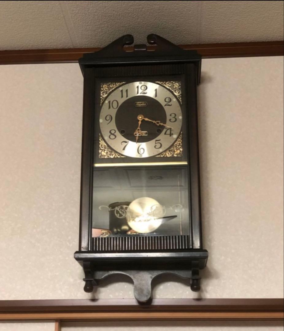 骨董品 1945年代 リズム時計 ゼンマイ式 振り子時計【稼動品】
