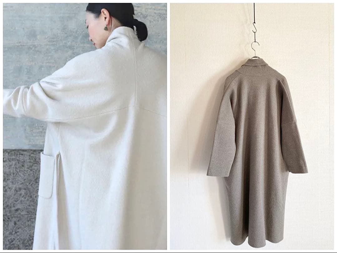美品 evam eva press wool robe coat ゆったり