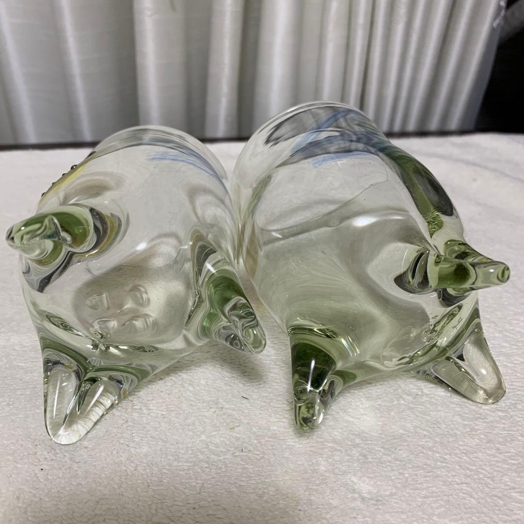 米原眞司　世界の現代ガラス工芸作家　足付きペアグラス　希少！ロックグラス　ワイン