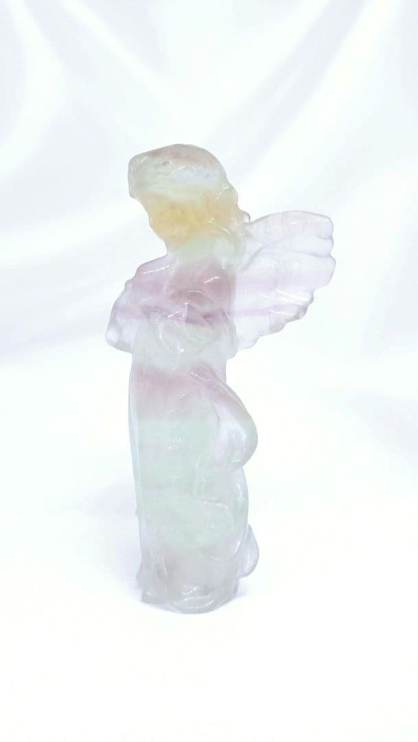 キャンディ フローライト　天使　（大）①　エンジェル　置物　カービング