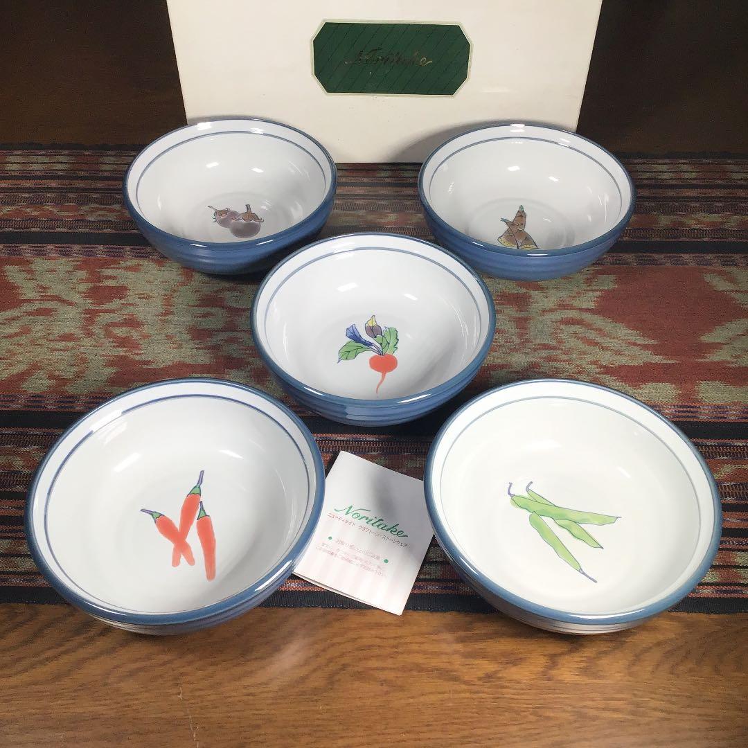 『プレうー特価』　ノリタケ　ストーンウェア　和柄　大きめ　中鉢　5種5枚