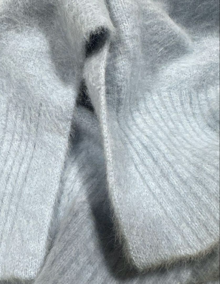 ROUGE VIF フォックス カシミヤ混 ライトブルー タートルネックセーター