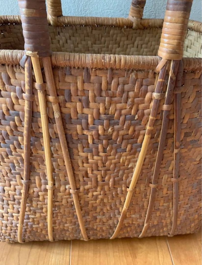 ビンテージ 天然素材 かごバッグ