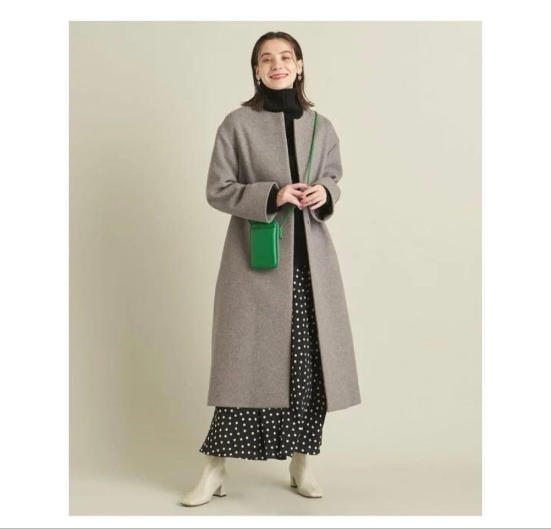 BEAUTY&YOUTH BY MANTECOノーカラーベルトロングコート　L