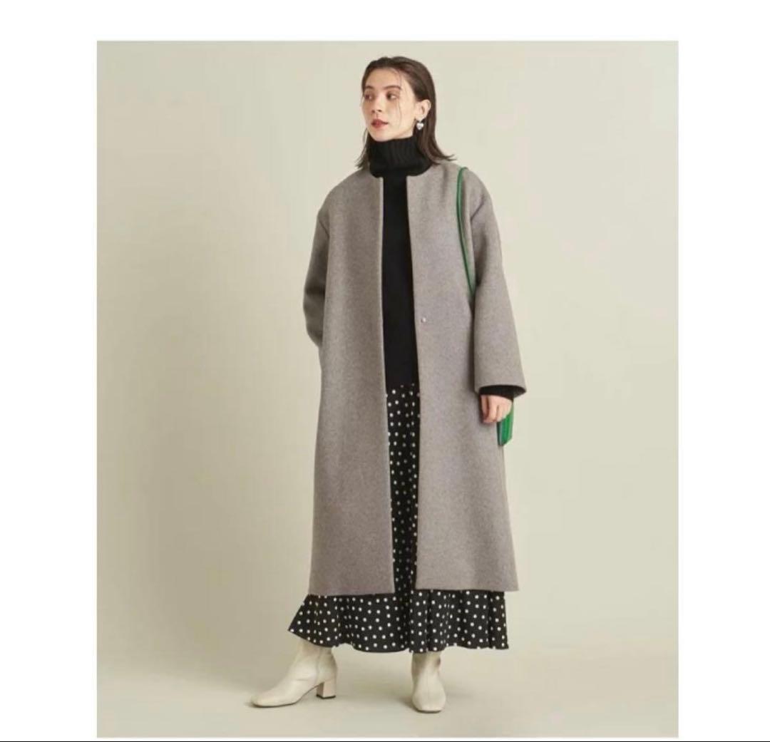 BEAUTY&YOUTH BY MANTECOノーカラーベルトロングコート　L