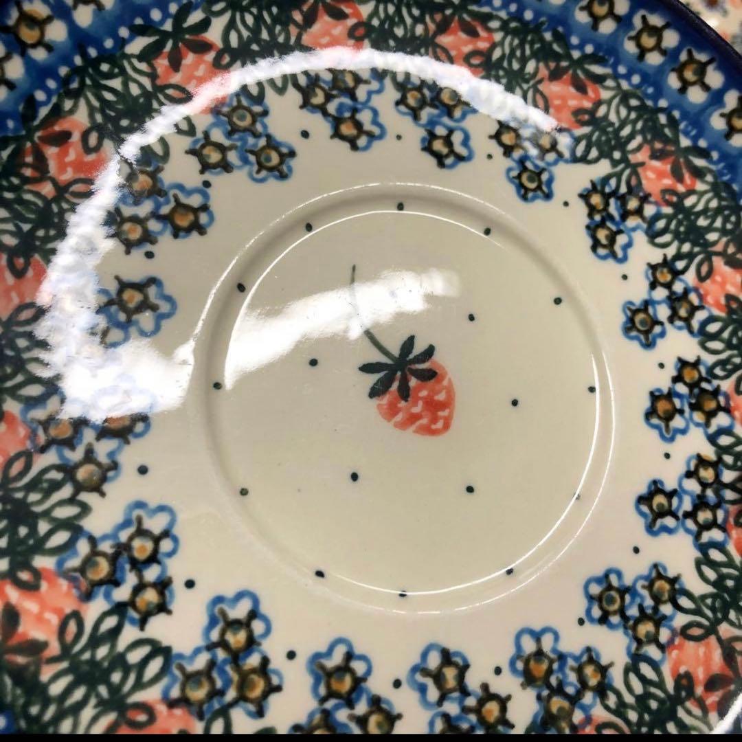 ポーリッシュポタリー　水切りボウル皿セット イチゴ　コランダー　ポーランド食器