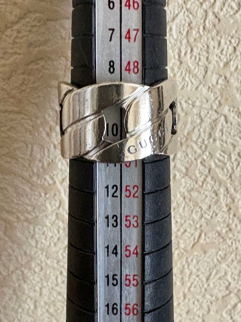 GUCCI チェーンモチーフワイドリング 刻印サイズ:10号【箱/ポーチ付】