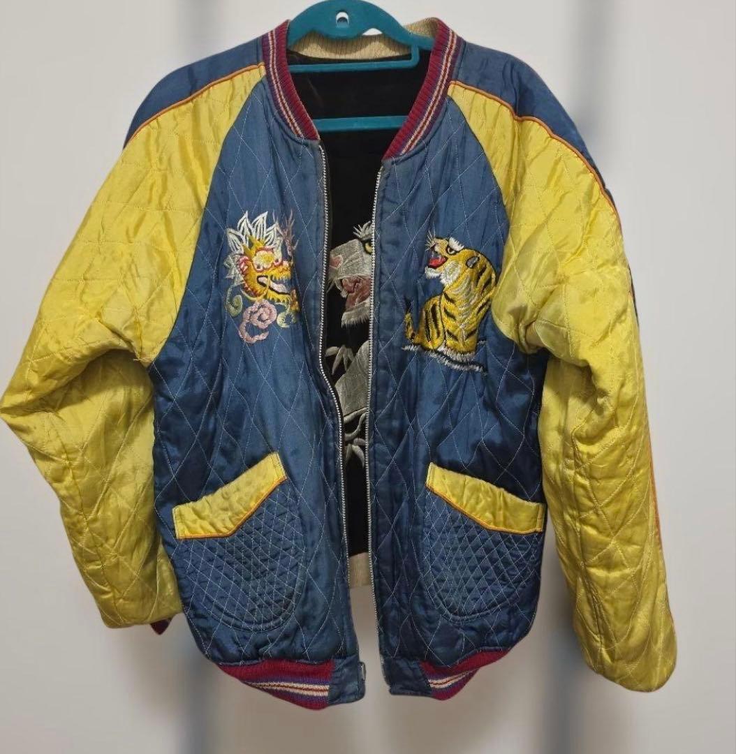 希少‼️ヴィンテージスカジャン別珍　虎　サイズ40