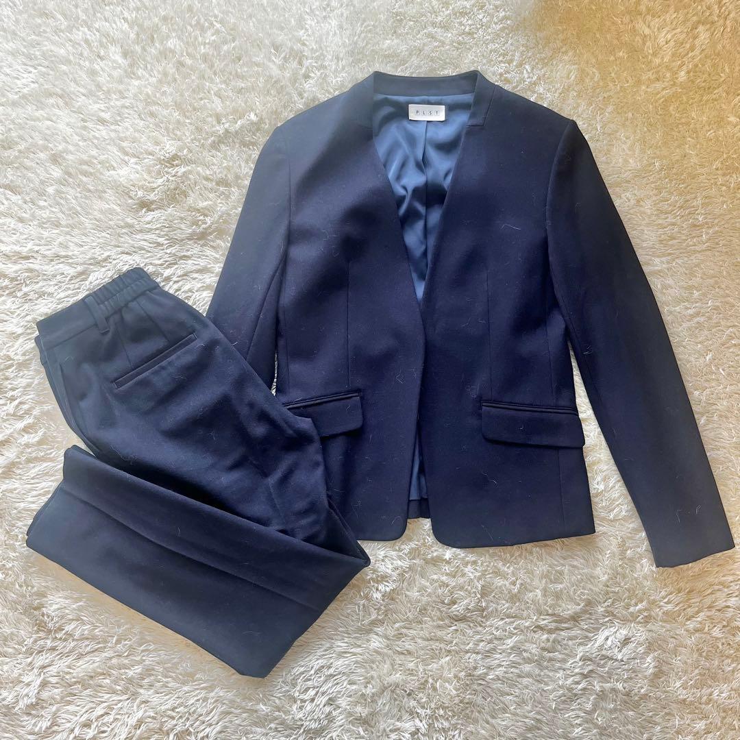 PLST スーツセットアップ　ウォームリザーブ　　　ジャケット　パンツ　ネイビー